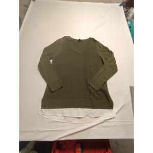 Hilary Radley Size L Green Long Sleeve Sweater